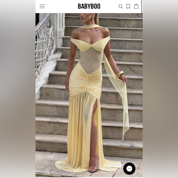 Babyboo fashion Alaia maxi dress lemon - Picture 2 of 3